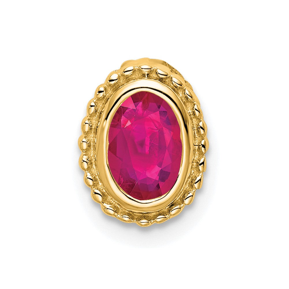 Charlie & Co Jewelry | 14k Oval Ruby Chain Slide - Model PM7202-RU-Y