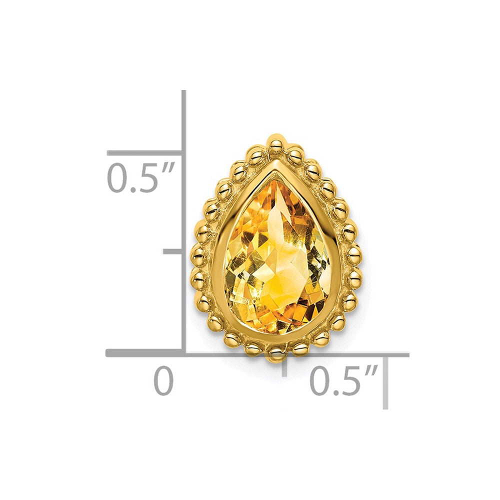 Charlie & Co Jewelry | 14k Pear Citrine Chain Slide - Model PM7203-CI-Y