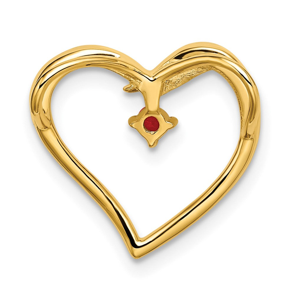 Charlie & Co Jewelry | 14k Polished Ruby Heart Chain Slide - Model PM8485-RU-YA