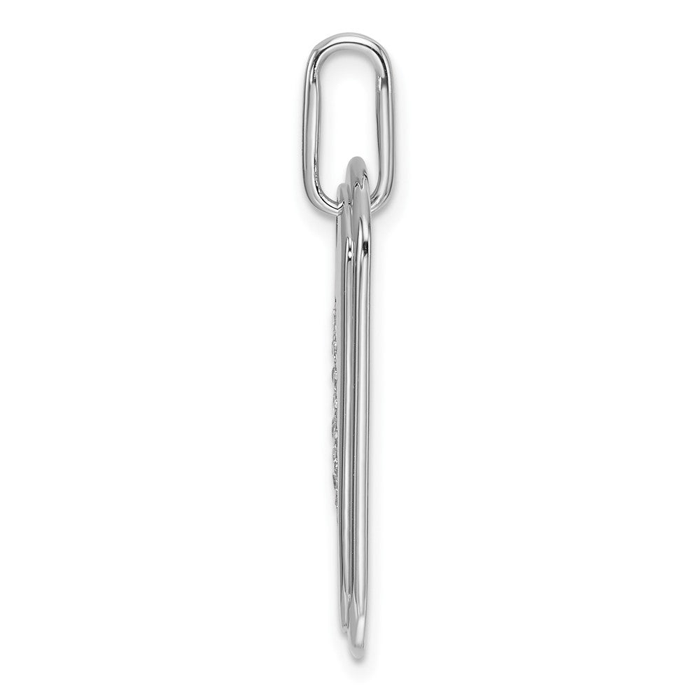 14K White Gold Initial "A" Dog Tag With Genuine Diamonds - Charlie & Co. Jewelry
