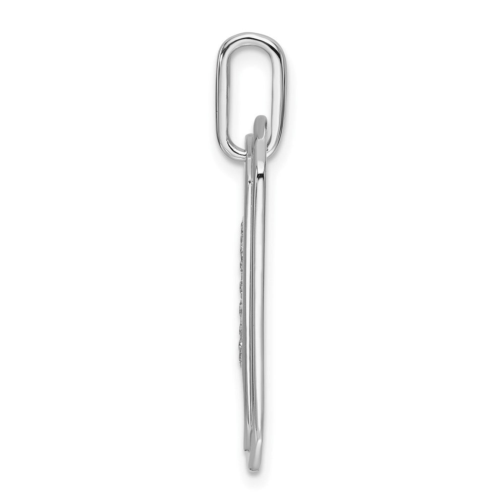 14K White Gold Initial "C" Dog Tag With Genuine Diamonds - Charlie & Co. Jewelry