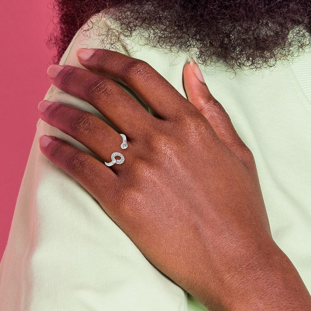 White Gold Lab Grown Diamond VS/SI FGH Initial C Adjustable Ring Model-RM10277C-017-WLG - Charlie & Co. Jewelry