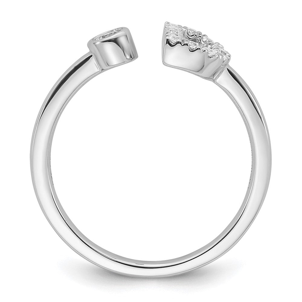White Gold Lab Grown Diamond VS/SI FGH Initial D Adjustable Ring Model-RM10277D-017-WLG - Charlie & Co. Jewelry