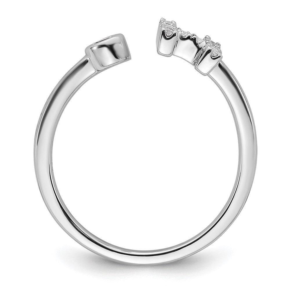 White Gold Lab Grown Diamond VS/SI FGH Initial H Adjustable Ring Model-RM10277H-017-WLG - Charlie & Co. Jewelry