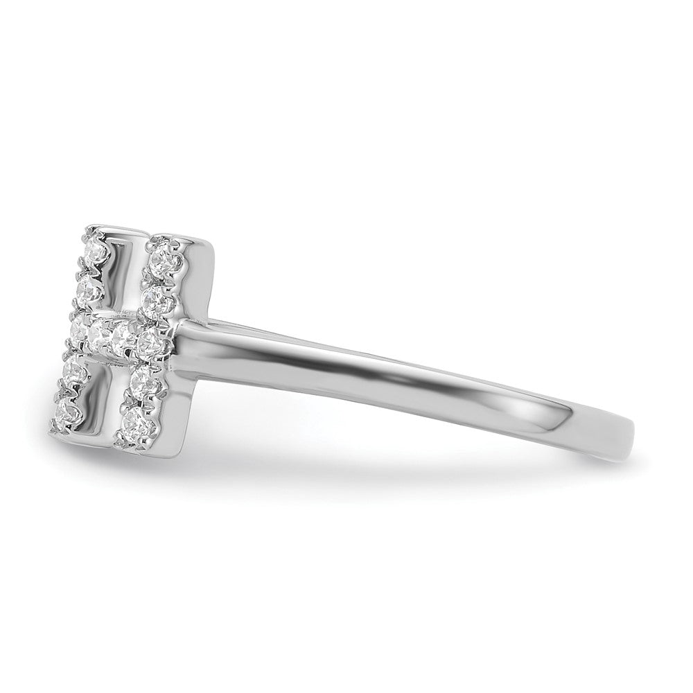 White Gold Lab Grown Diamond VS/SI FGH Initial H Adjustable Ring Model-RM10277H-017-WLG - Charlie & Co. Jewelry