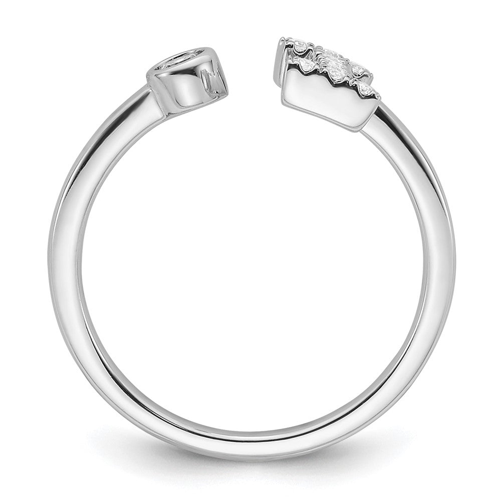 White Gold Lab Grown Diamond VS/SI FGH Initial I Adjustable Ring Model-RM10277I-017-WLG - Charlie & Co. Jewelry