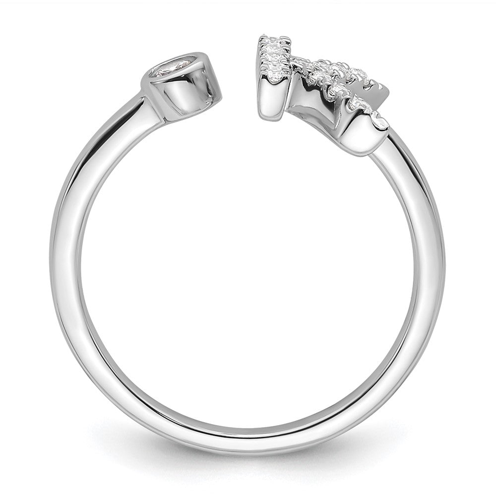 White Gold Lab Grown Diamond VS/SI FGH Initial K Adjustable Ring Model-RM10277K-017-WLG - Charlie & Co. Jewelry