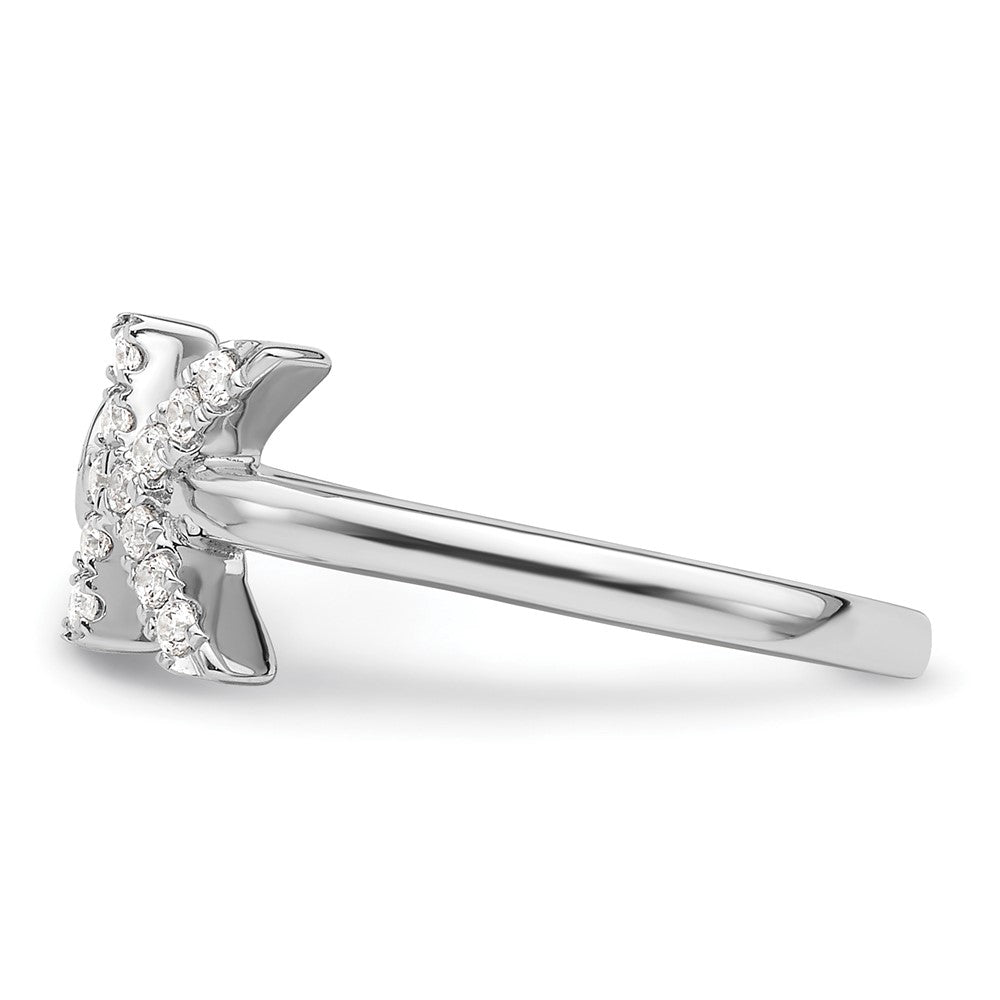White Gold Lab Grown Diamond VS/SI FGH Initial K Adjustable Ring Model-RM10277K-017-WLG - Charlie & Co. Jewelry