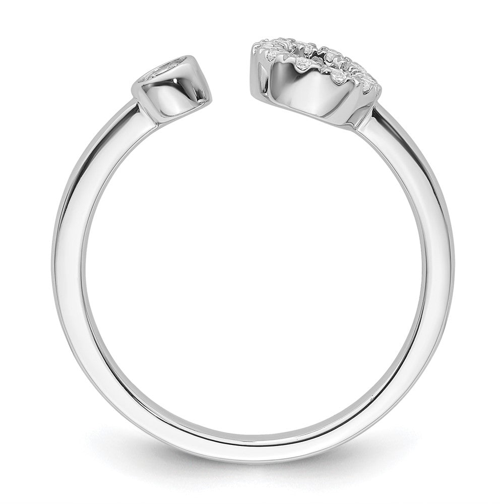 White Gold Lab Grown Diamond VS/SI FGH Initial O Adjustable Ring Model-RM10277O-017-WLG - Charlie & Co. Jewelry