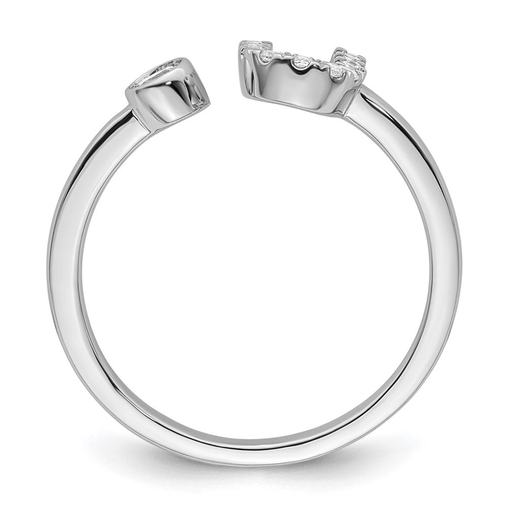 White Gold Lab Grown Diamond VS/SI FGH Initial U Adjustable Ring Model-RM10277U-017-WLG - Charlie & Co. Jewelry