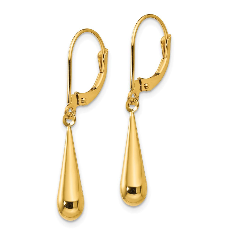 Gold Madi K Teardrop Dangle Leverback Earrings Model-SE1102 - Charlie & Co. Jewelry