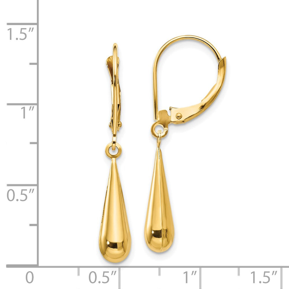 Gold Madi K Teardrop Dangle Leverback Earrings Model-SE1102 - Charlie & Co. Jewelry