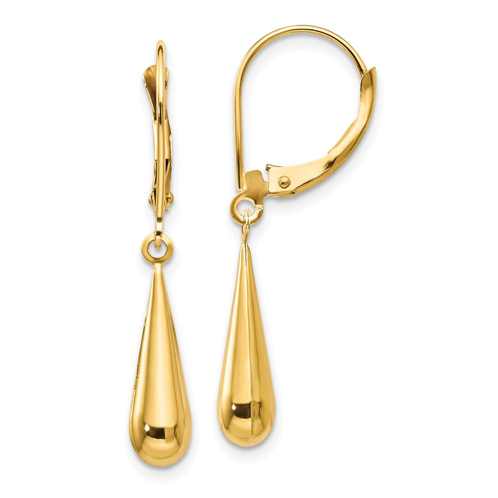 Gold Madi K Teardrop Dangle Leverback Earrings Model-SE1102 - Charlie & Co. Jewelry