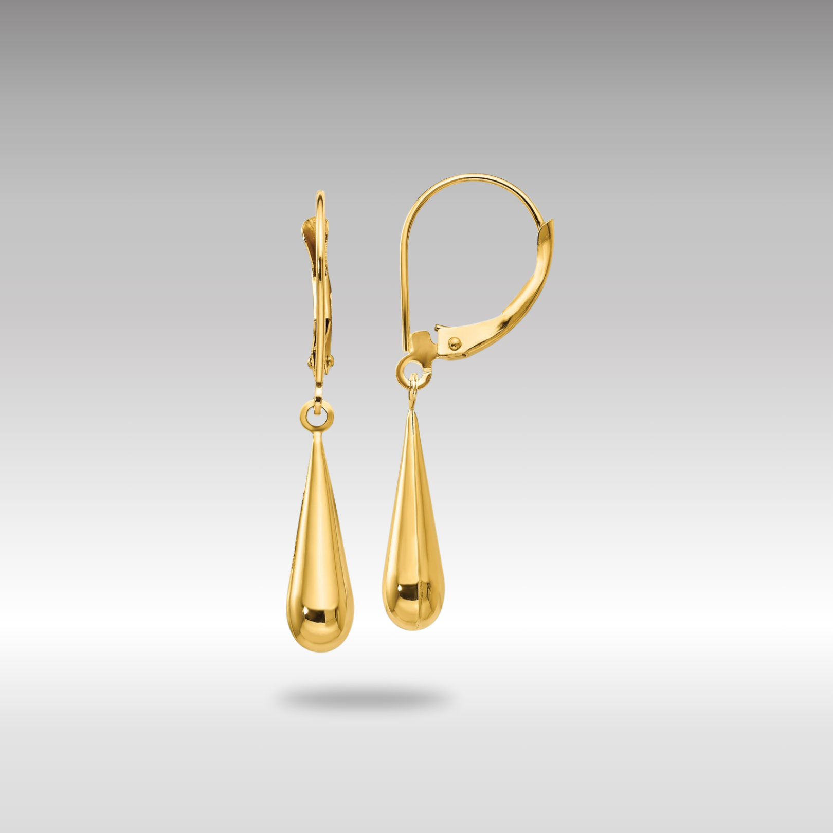 Gold Madi K Teardrop Dangle Leverback Earrings Model-SE1102 - Charlie & Co. Jewelry