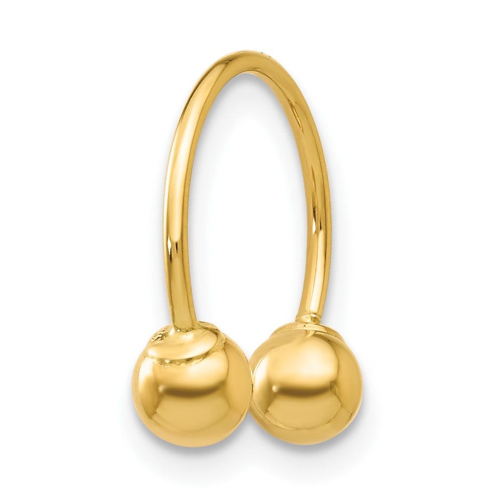 Gold Madi K Single Beaded Half Hoop Screwback Earring Model-SE1376 - Charlie & Co. Jewelry