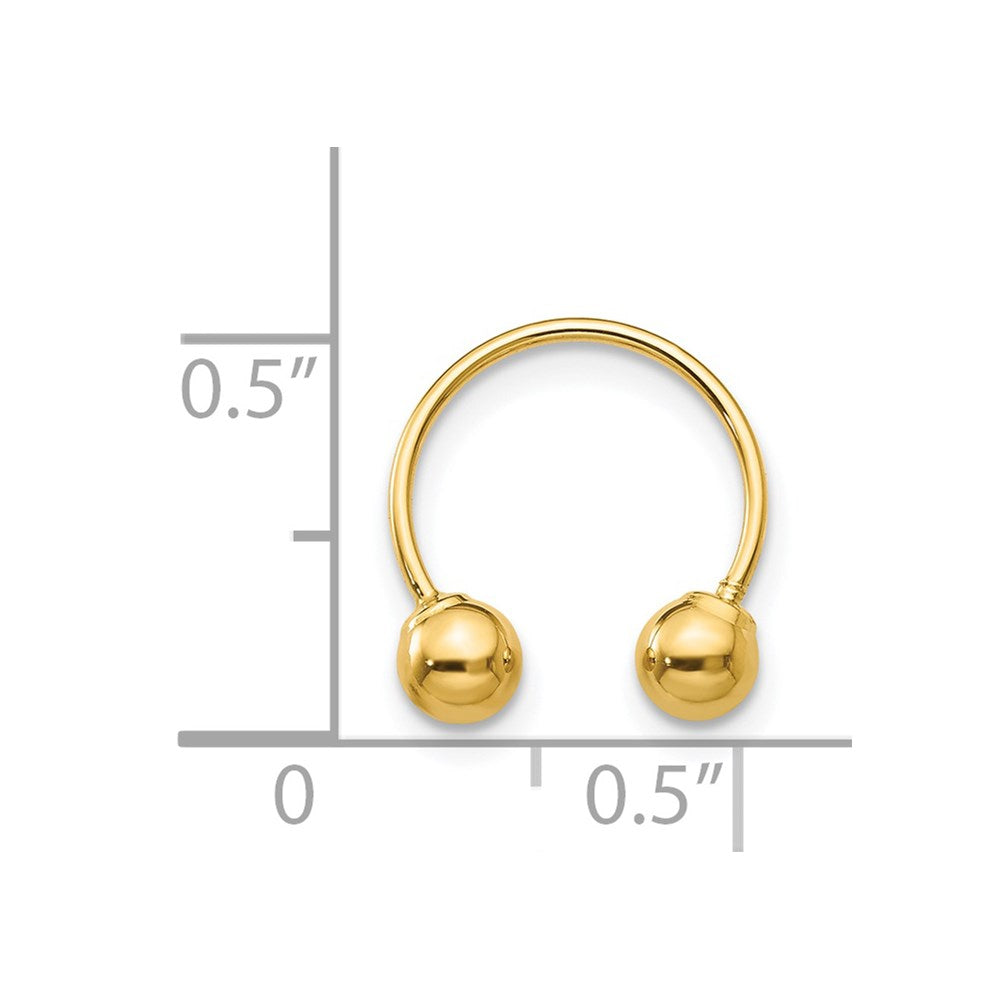 Gold Madi K Single Beaded Half Hoop Screwback Earring Model-SE1376 - Charlie & Co. Jewelry