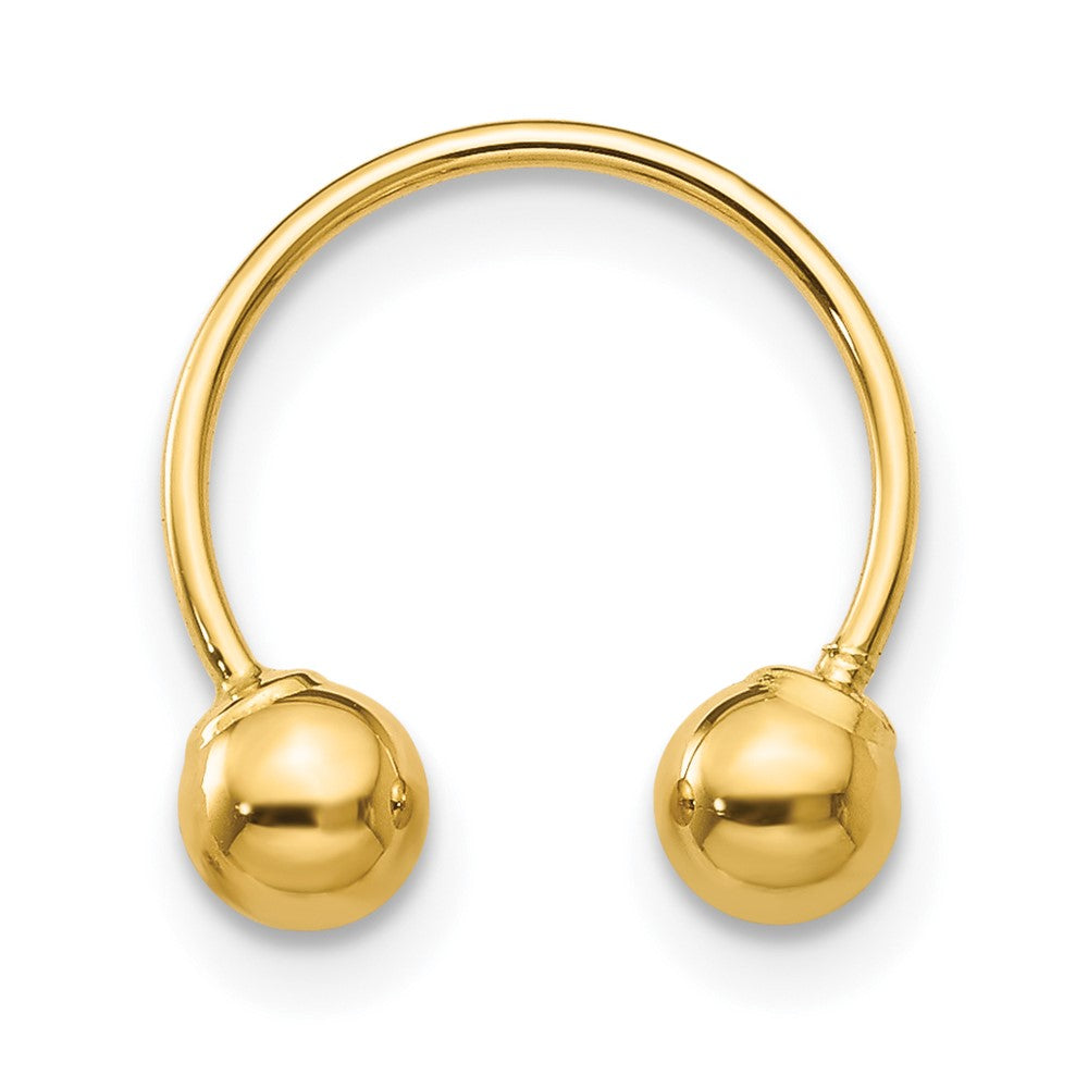 Gold Madi K Single Beaded Half Hoop Screwback Earring Model-SE1376 - Charlie & Co. Jewelry