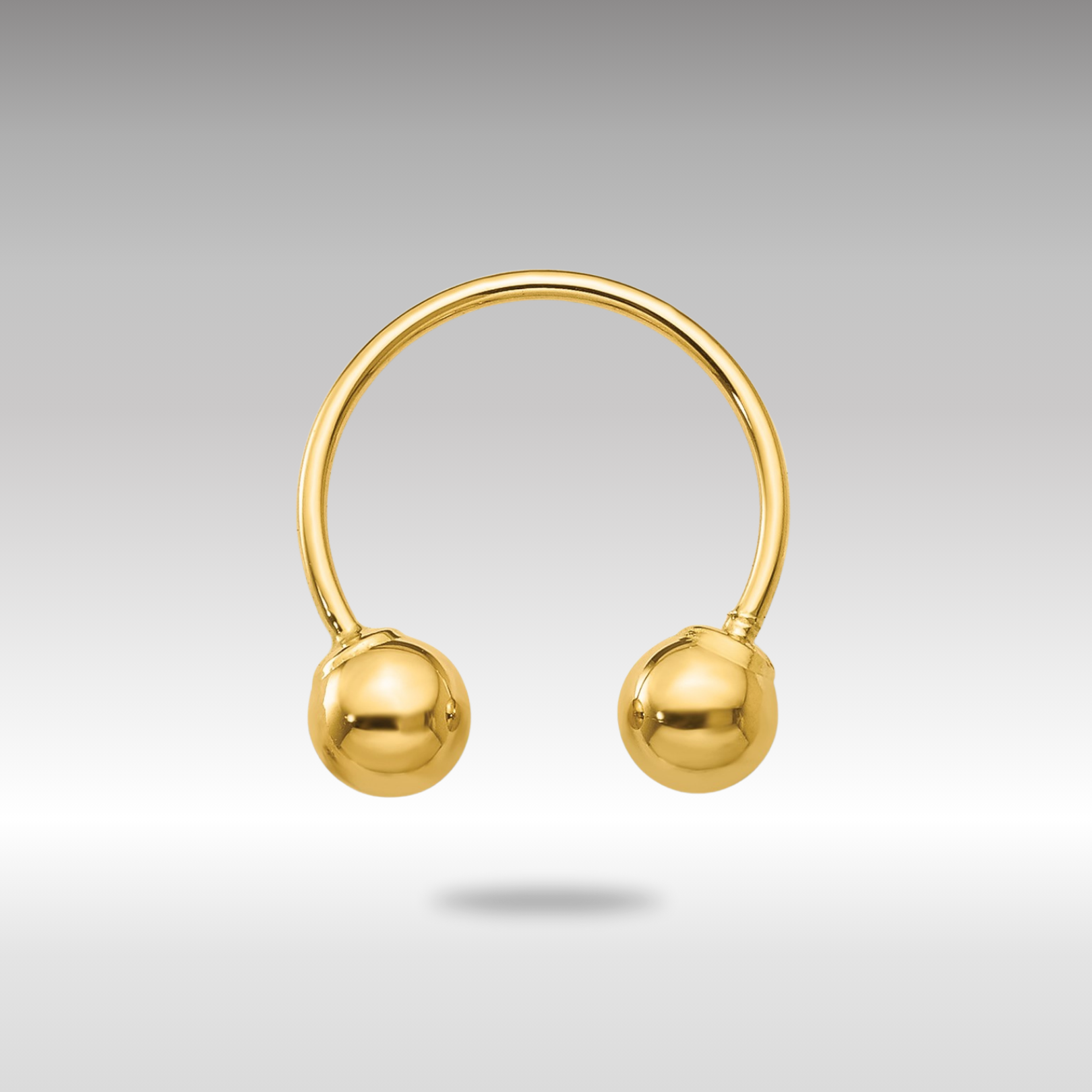 Gold Madi K Single Beaded Half Hoop Screwback Earring Model-SE1376 - Charlie & Co. Jewelry