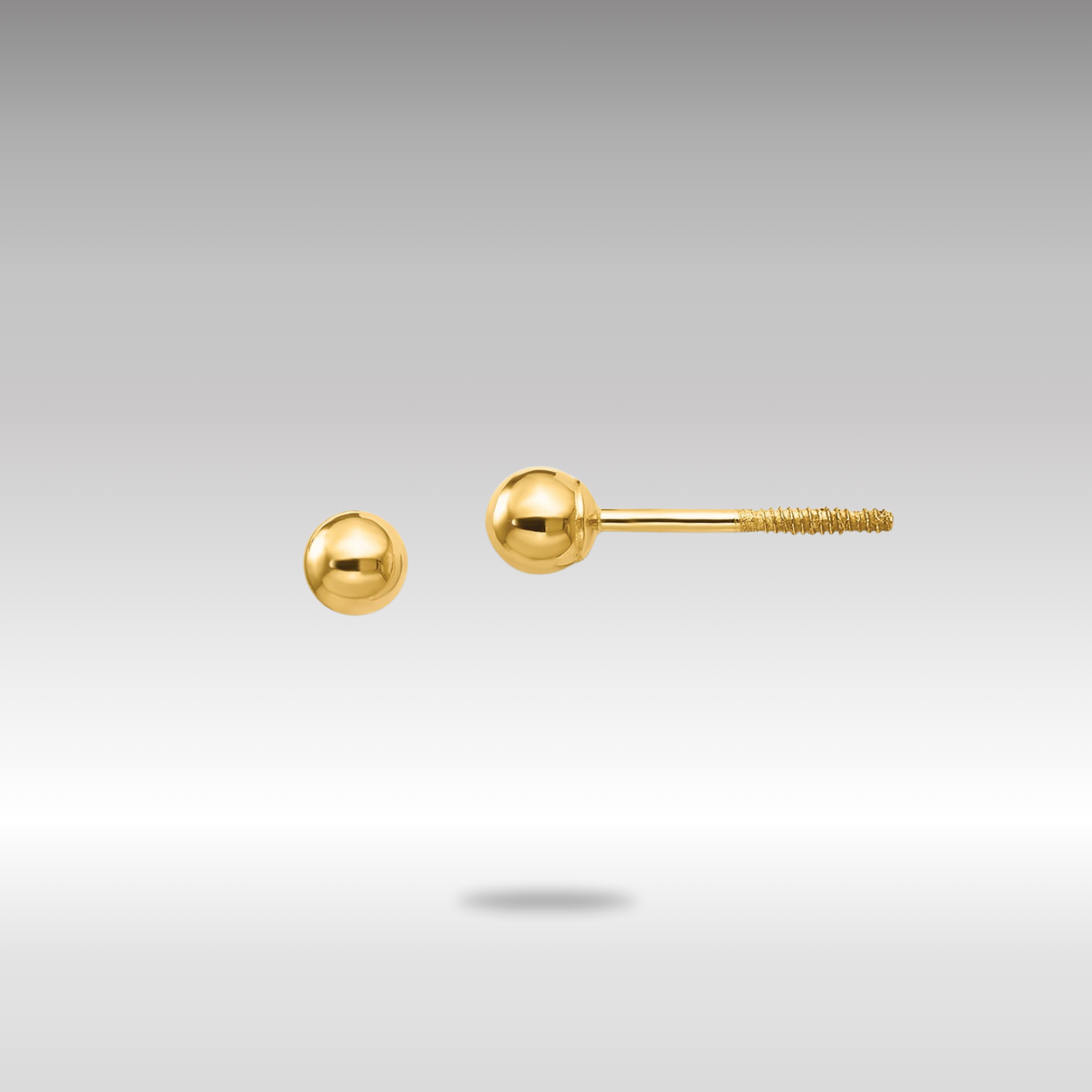 Gold Madi K Polished 3mm Ball Screwback Earrings - Model SE259 - Charlie & Co. Jewelry