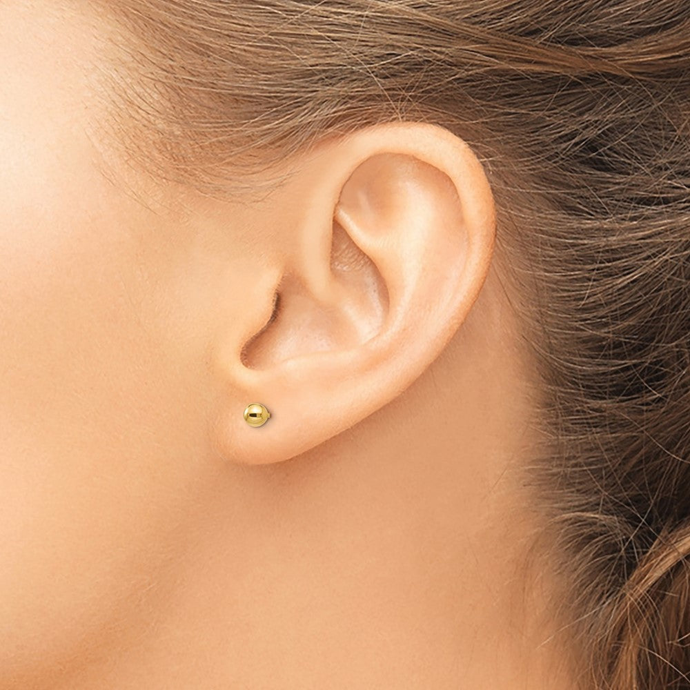 Gold Madi K Polished 4mm Ball Screwback Earrings - Model SE261 - Charlie & Co. Jewelry