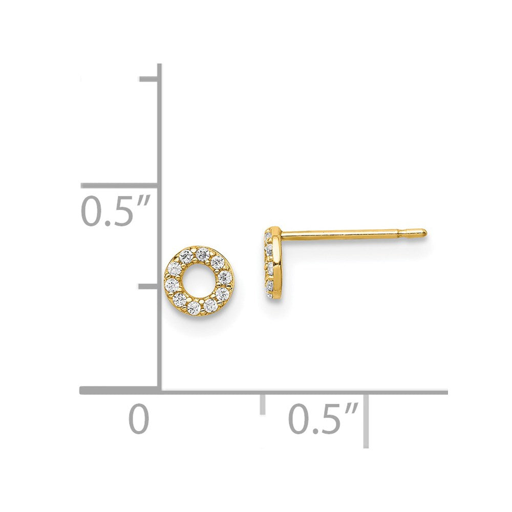 Gold Madi K Circle CZ Post Earrings - Model SE2913 - Charlie & Co. Jewelry