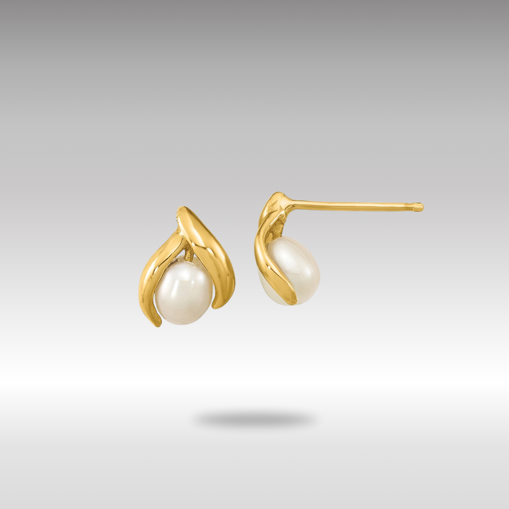 Gold Madi K 4-5mm Rice White FWC Pearl Earrings - Model SE3037 - Charlie & Co. Jewelry