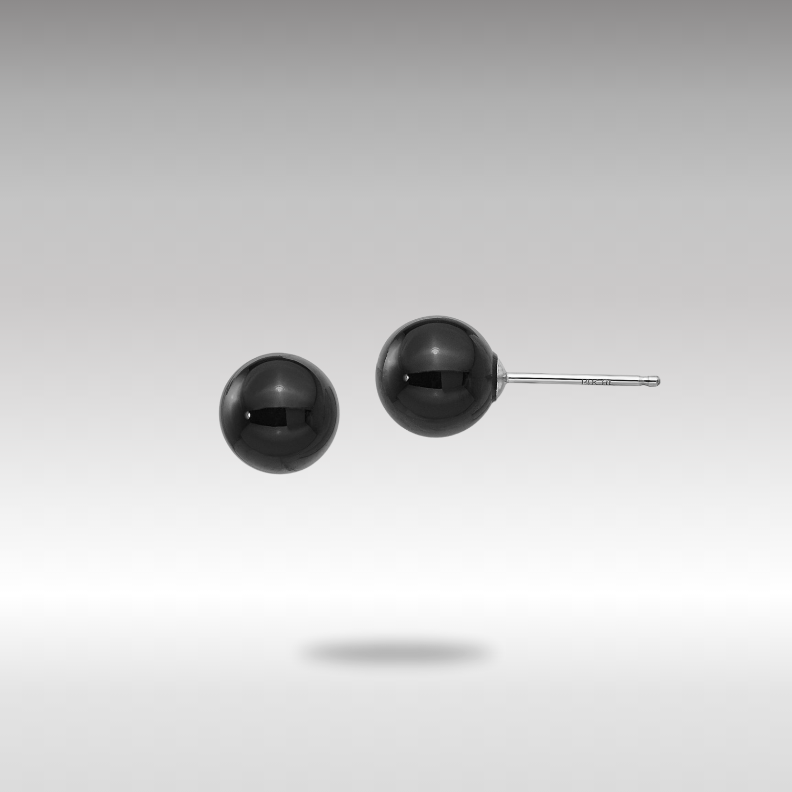 White Gold Madi K Onyx Bead Earrings - Model SE370 - Charlie & Co. Jewelry