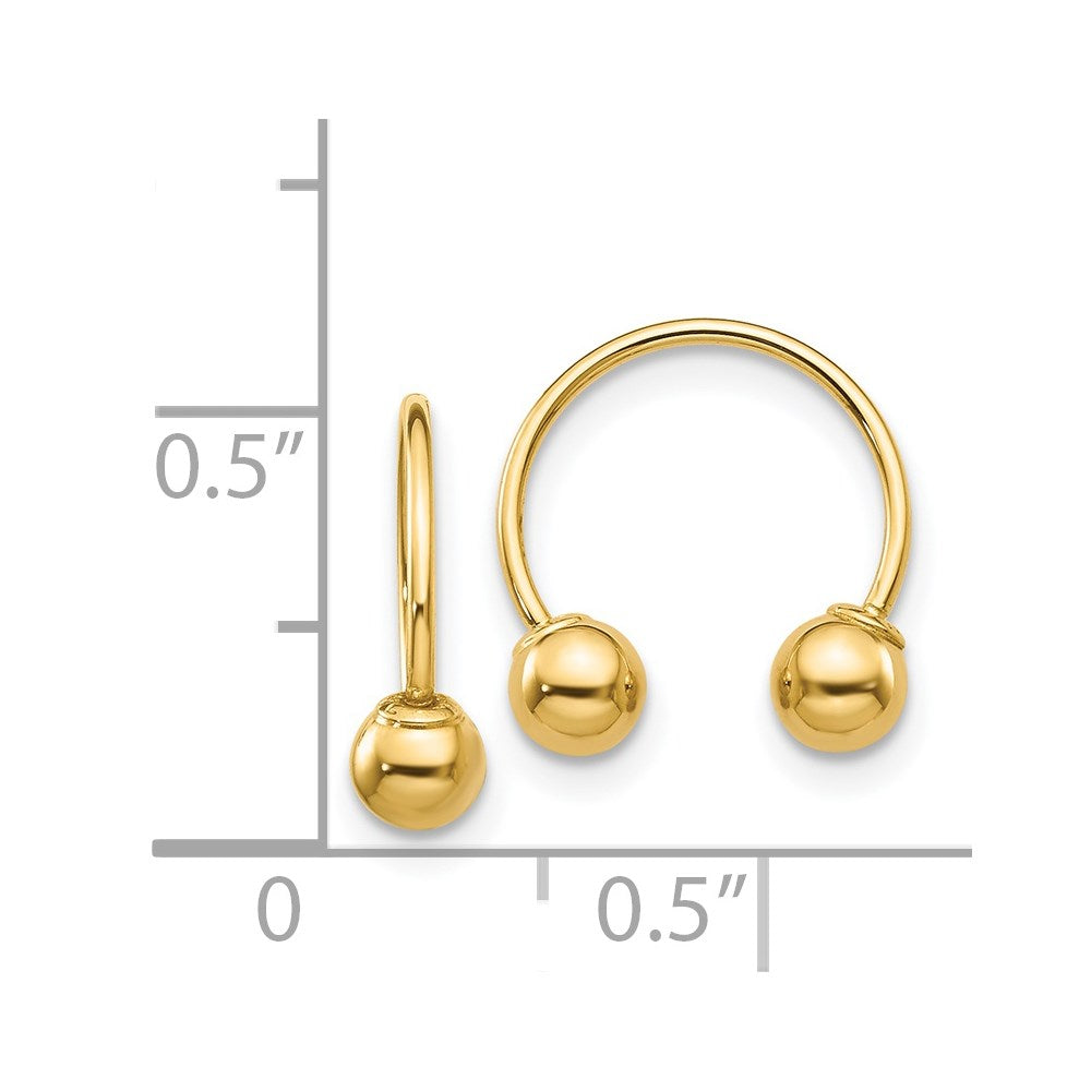 Gold Madi K Open Hoop Beaded Earrings Model-SE473 - Charlie & Co. Jewelry