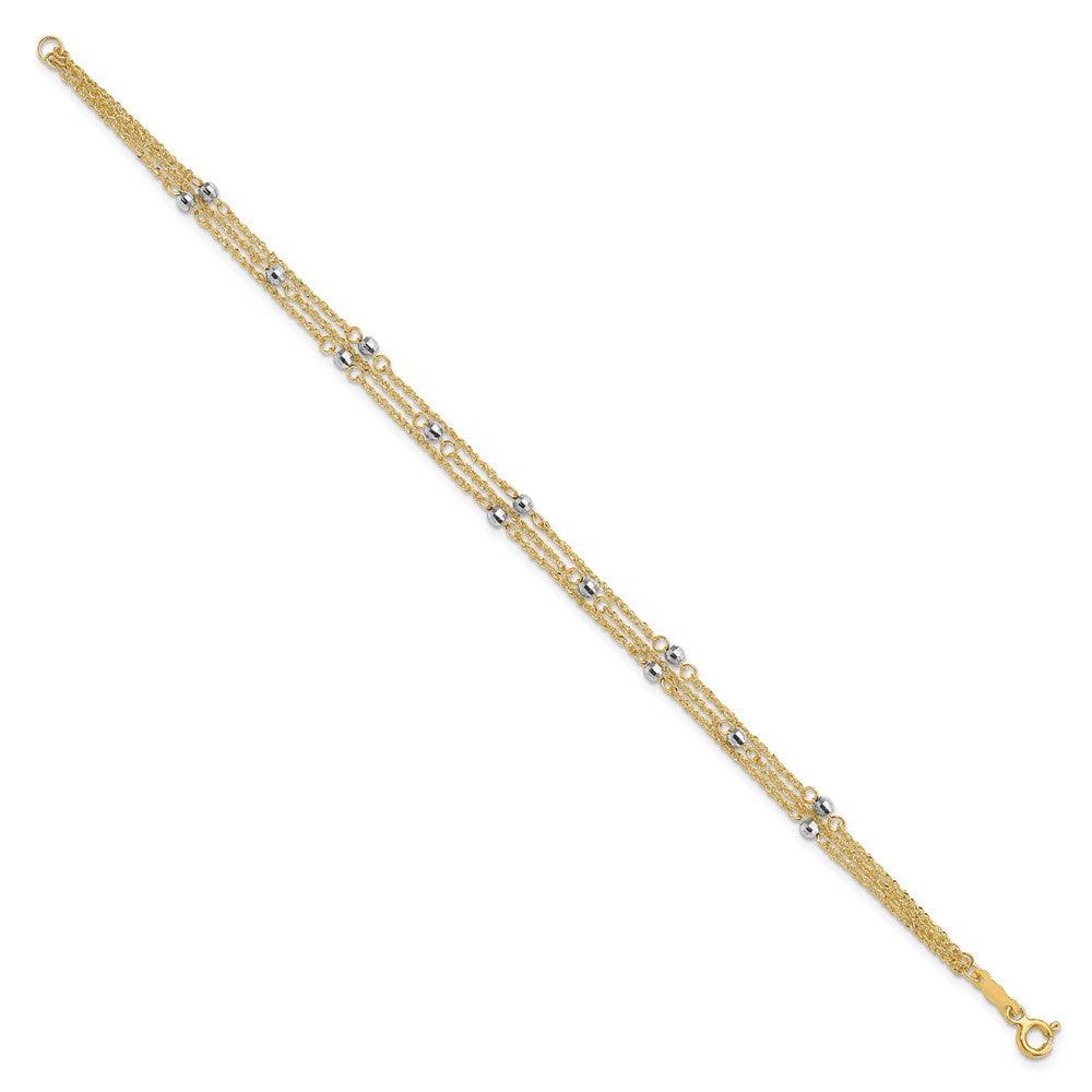Charlie & Co Jewelry | 14k Two-tone Triple Strand Bracelet - Model SF1544
