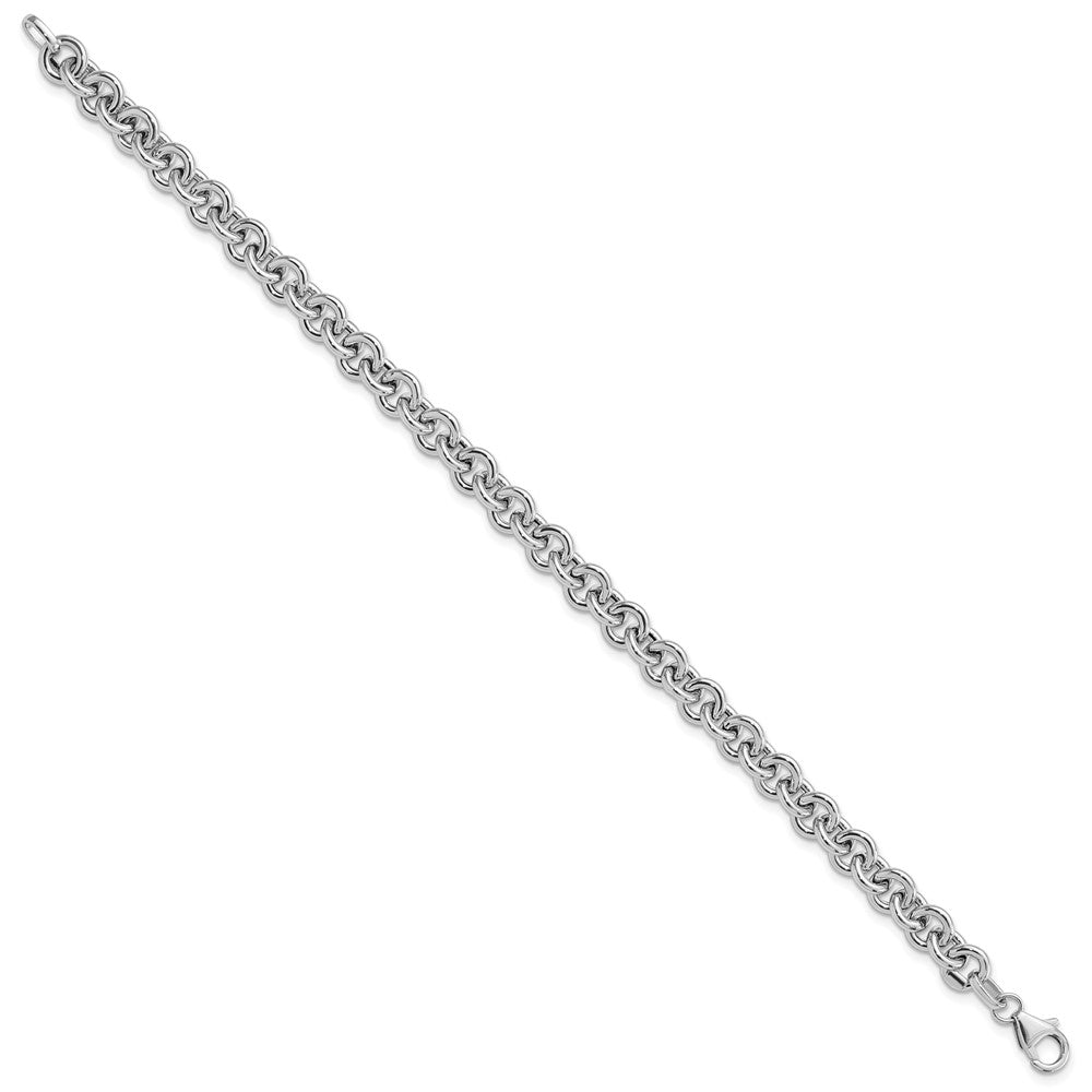 Charlie & Co Jewelry | 14k White Polished Fancy 6.5mm Rolo Link Bracelet - Model SF2601