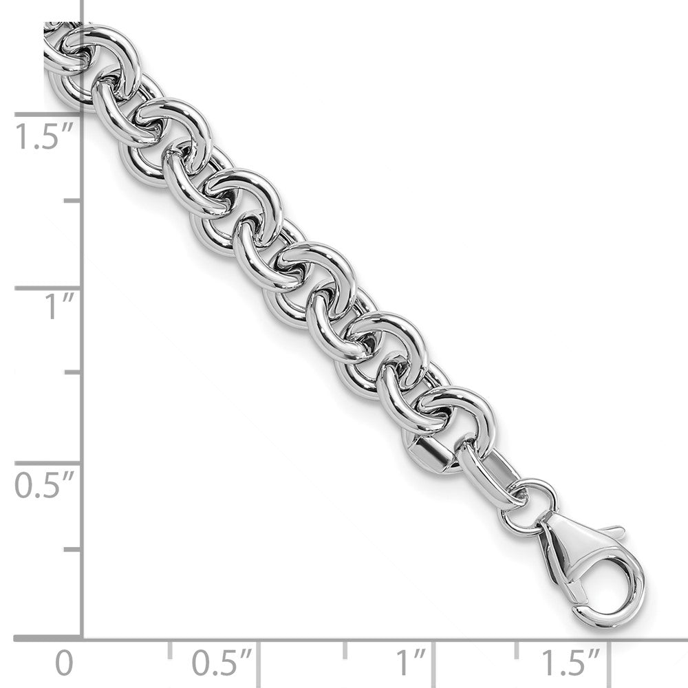 Charlie & Co Jewelry | 14k White Polished Fancy 6.5mm Rolo Link Bracelet - Model SF2601