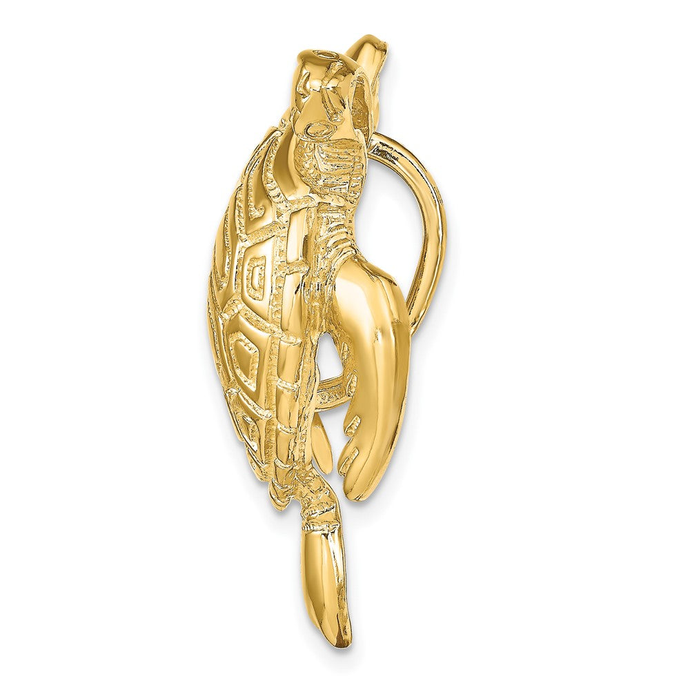 14k Gold Large Sea Turtle Necklace Pendant - Charlie & Co. Jewelry