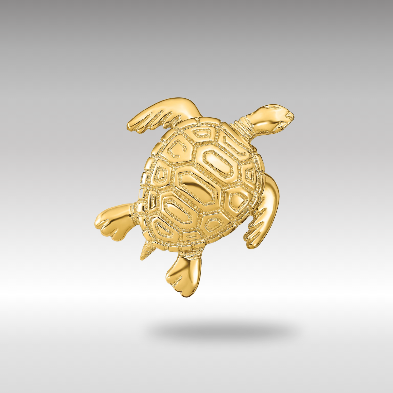 Gold Large Sea Turtle Necklace Pendant Model-SL620 - Charlie & Co. Jewelry