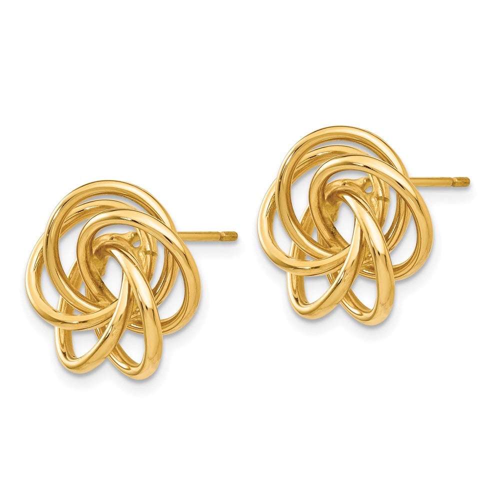 Gold Polished Love Knot Post Earrings - Model T564 - Charlie & Co. Jewelry