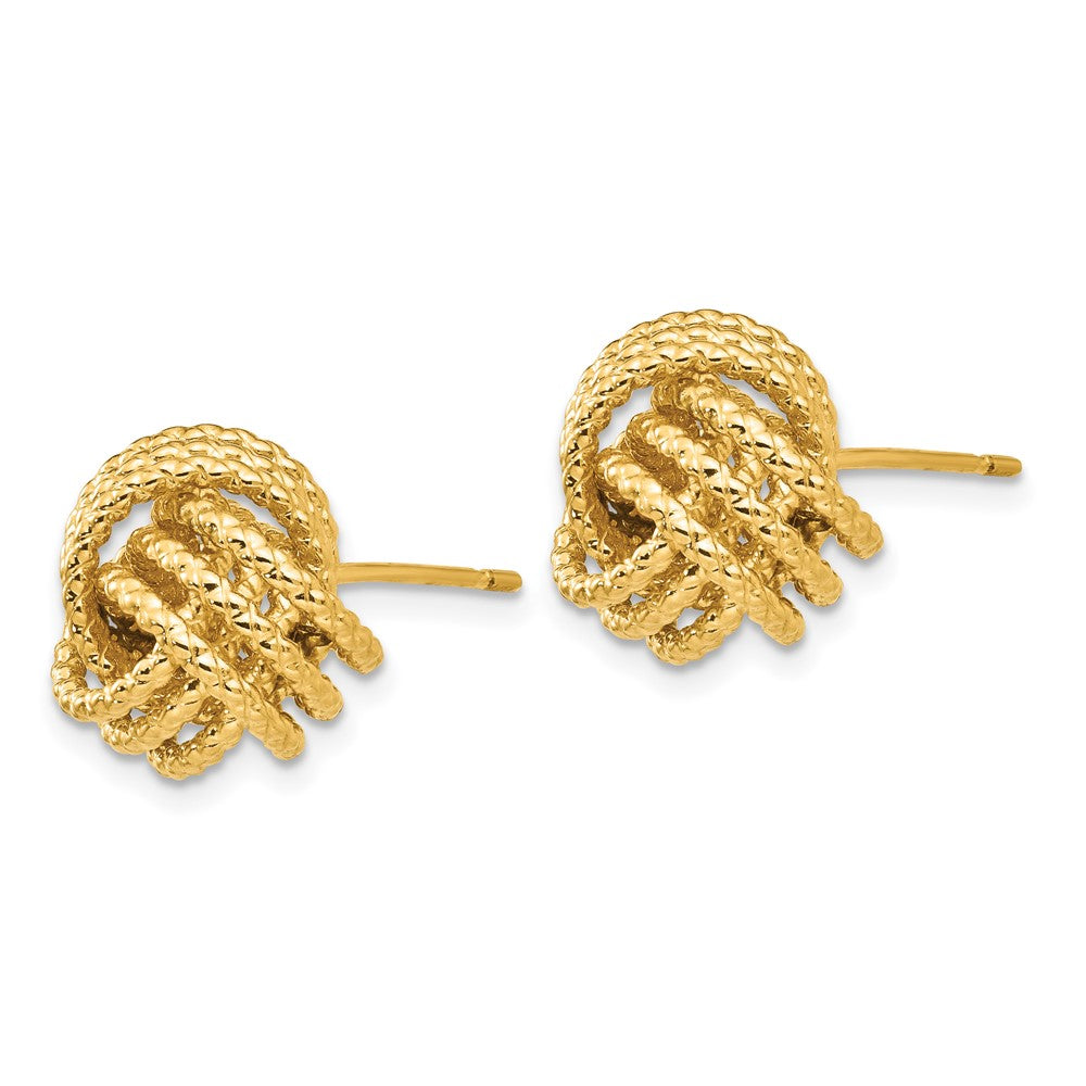 Gold Polished and Twisted Love Knot Post Earrings - Model T571 - Charlie & Co. Jewelry