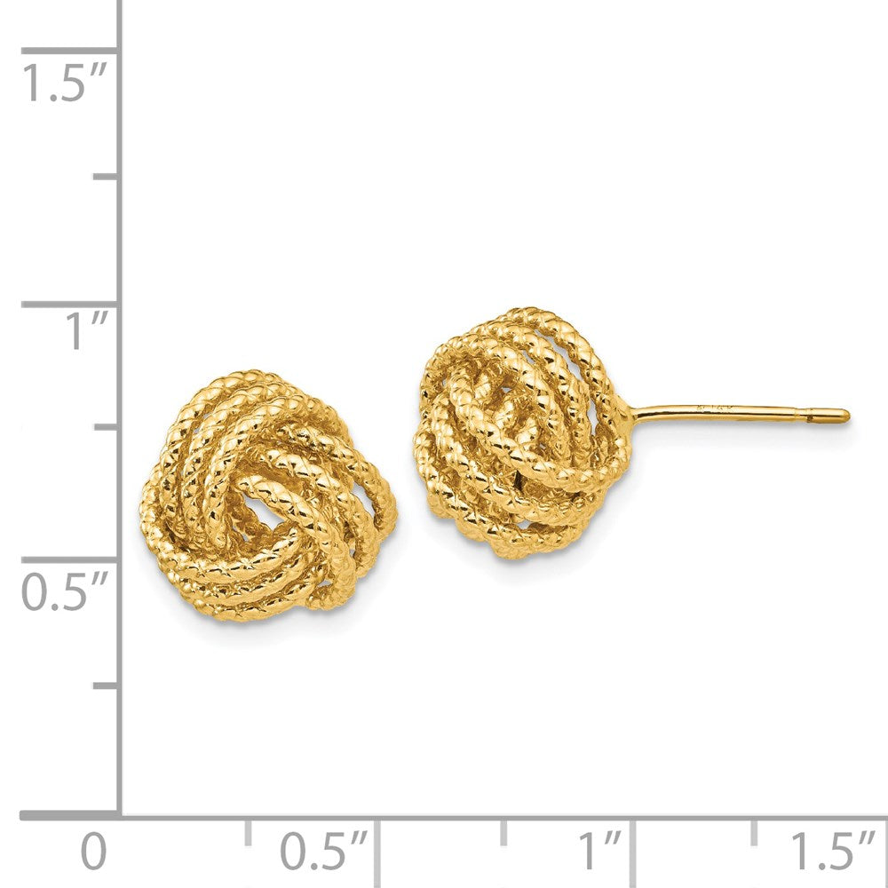 Gold Polished and Twisted Love Knot Post Earrings - Model T571 - Charlie & Co. Jewelry