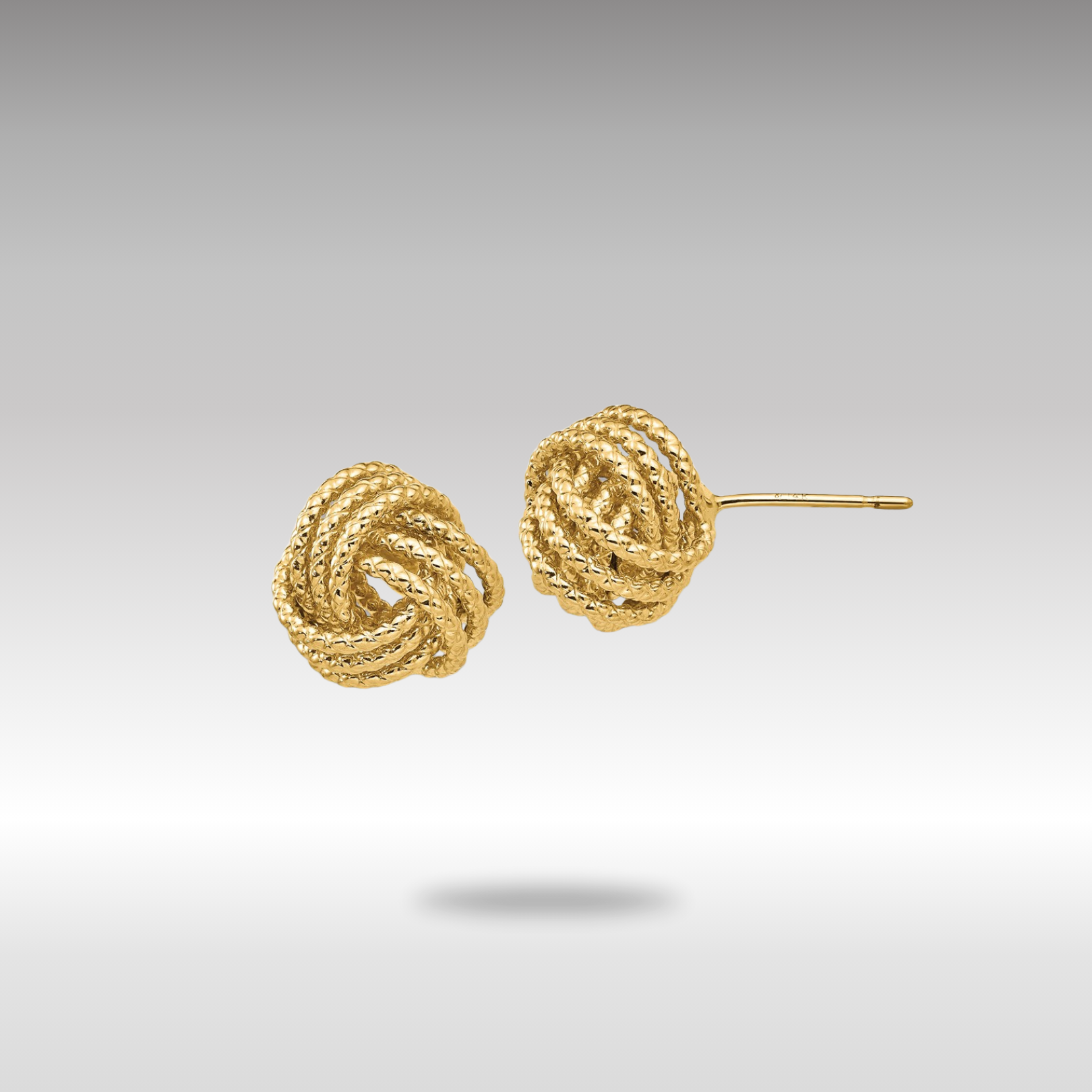 Gold Polished and Twisted Love Knot Post Earrings - Model T571 - Charlie & Co. Jewelry