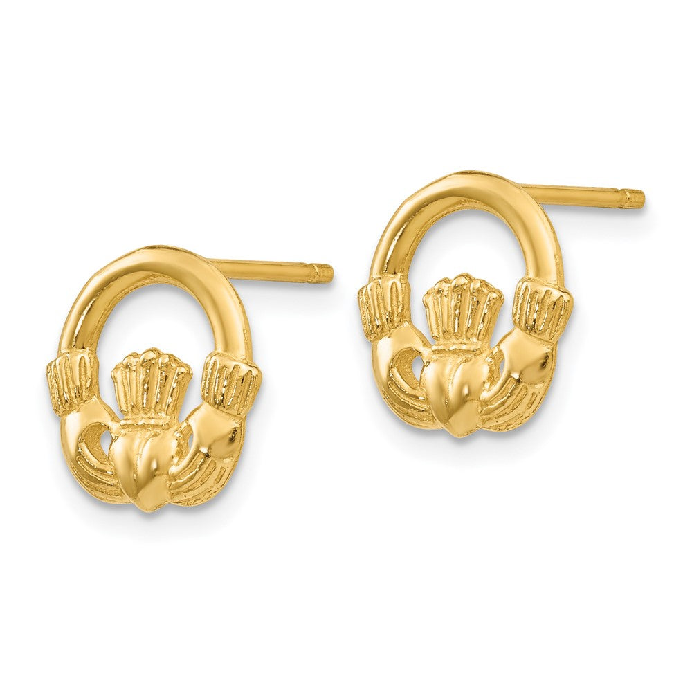 Gold Claddagh Post Earrings - Model TC556 - Charlie & Co. Jewelry
