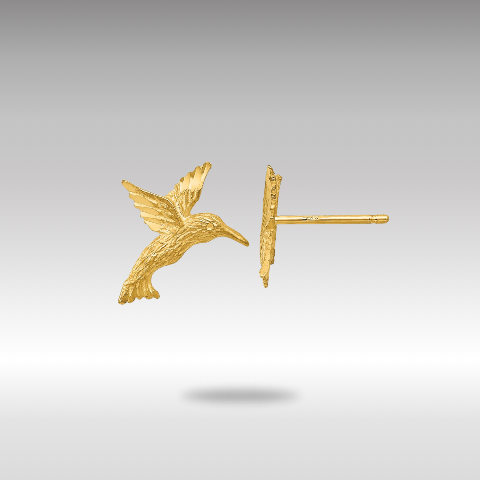 Gold Hummingbird Earrings - Model TC626 - Charlie & Co. Jewelry