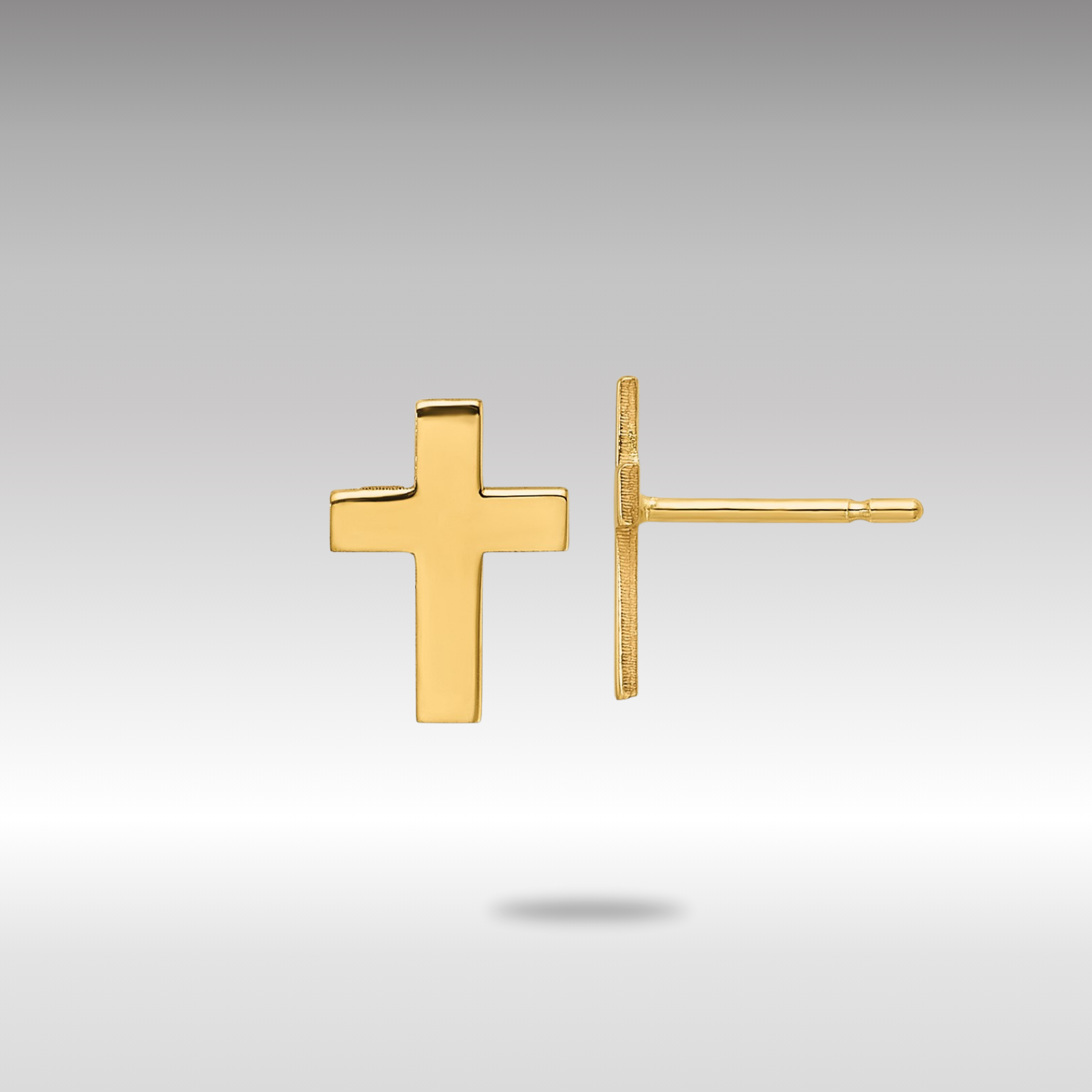 Gold Polished Cross Earrings - Model TC740 - Charlie & Co. Jewelry