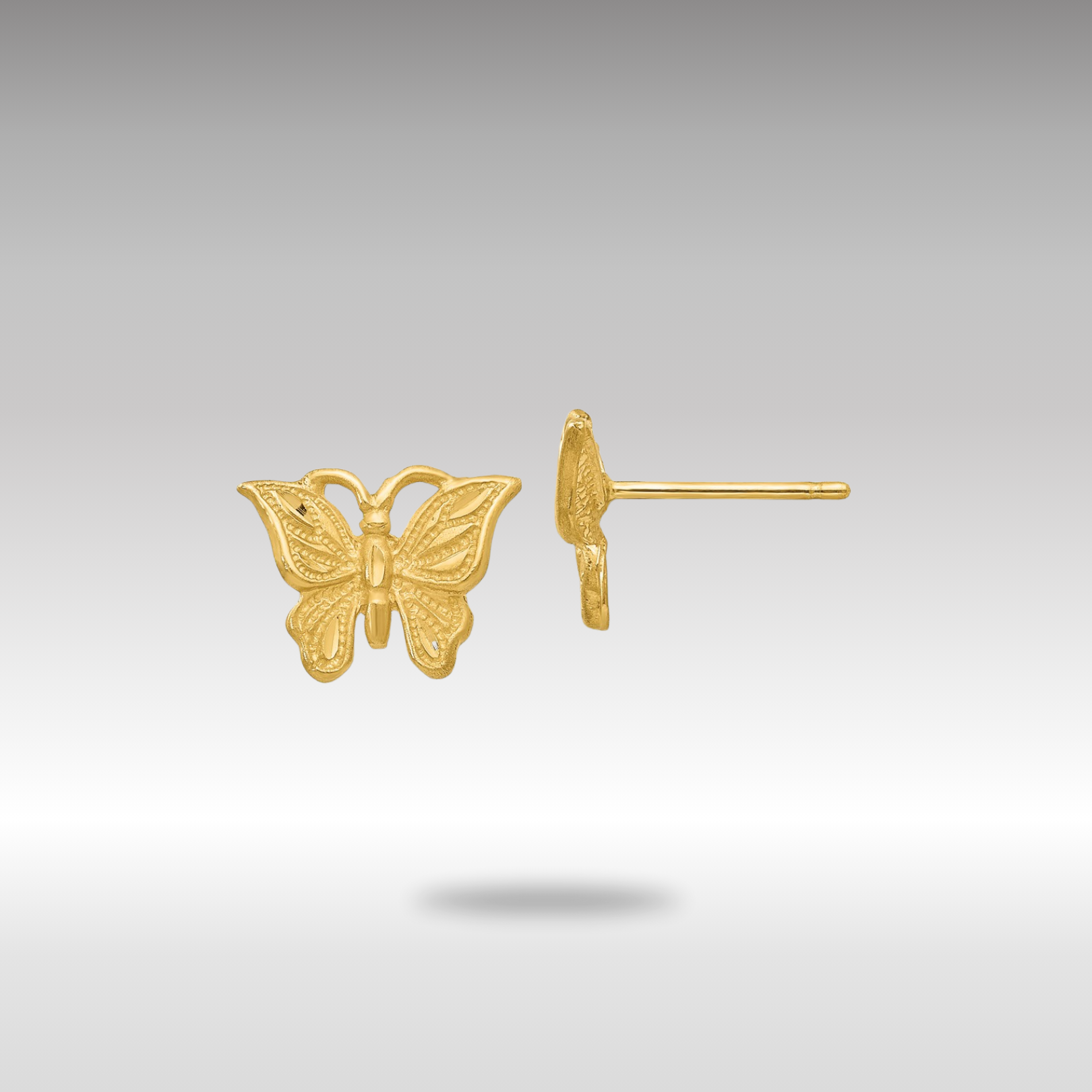 Gold Diamond-cut Butterfly Earrings - Model TC746 - Charlie & Co. Jewelry