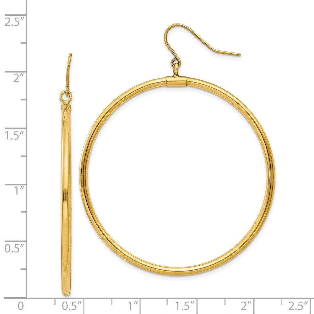 Gold Tube Hoop Dangle Earrings - Model TE509 - Charlie & Co. Jewelry
