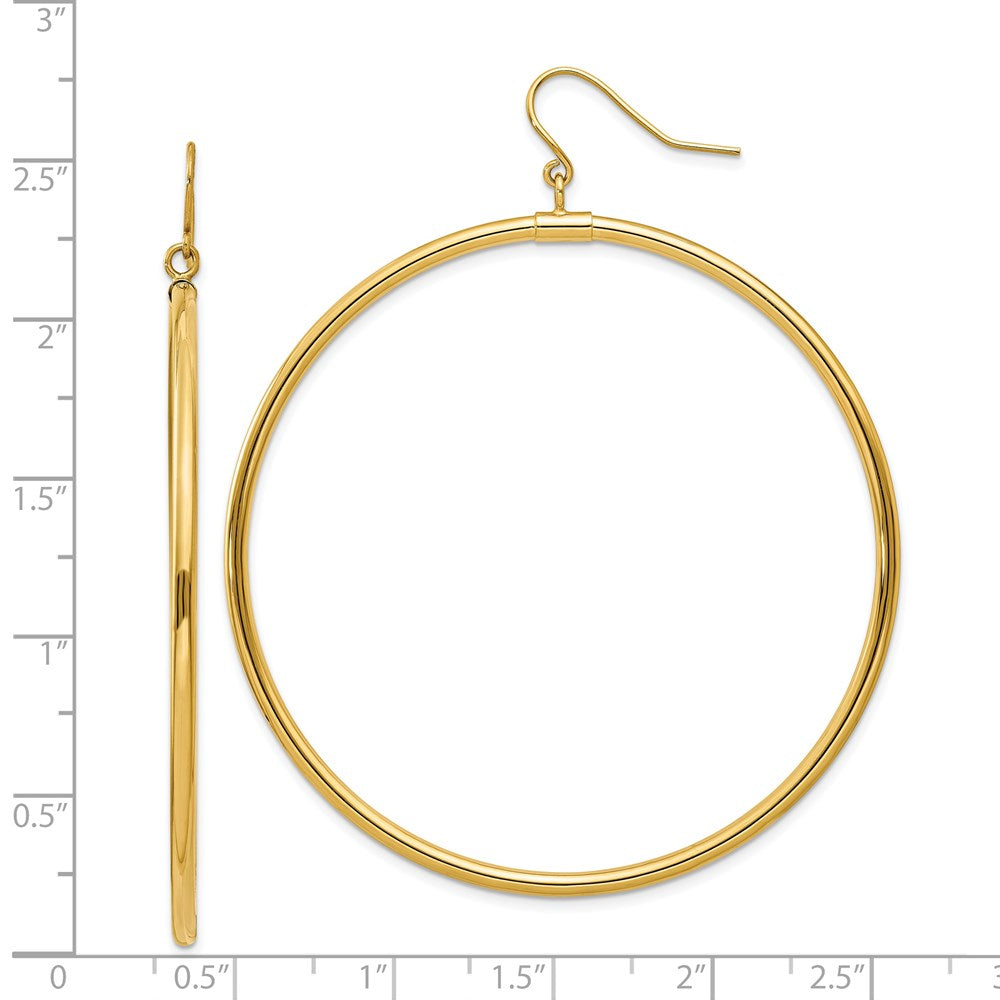 Gold Tube Hoop Dangle Earrings - Model TE510 - Charlie & Co. Jewelry