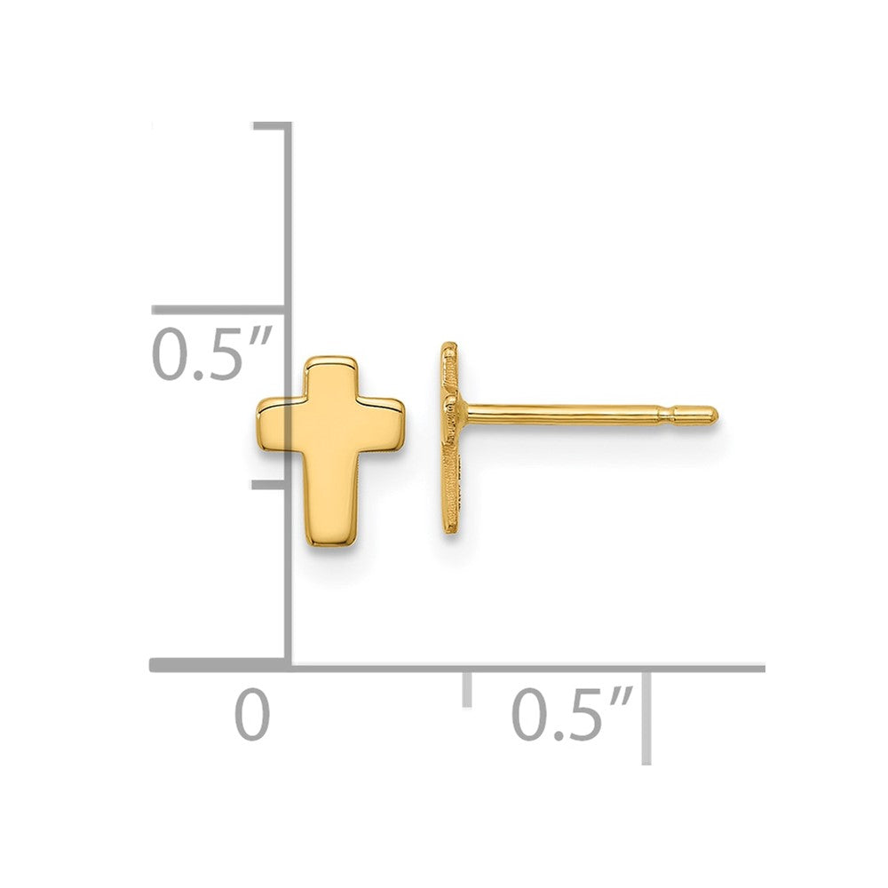 Gold Polished Cross Post Earrings - Model TE664 - Charlie & Co. Jewelry