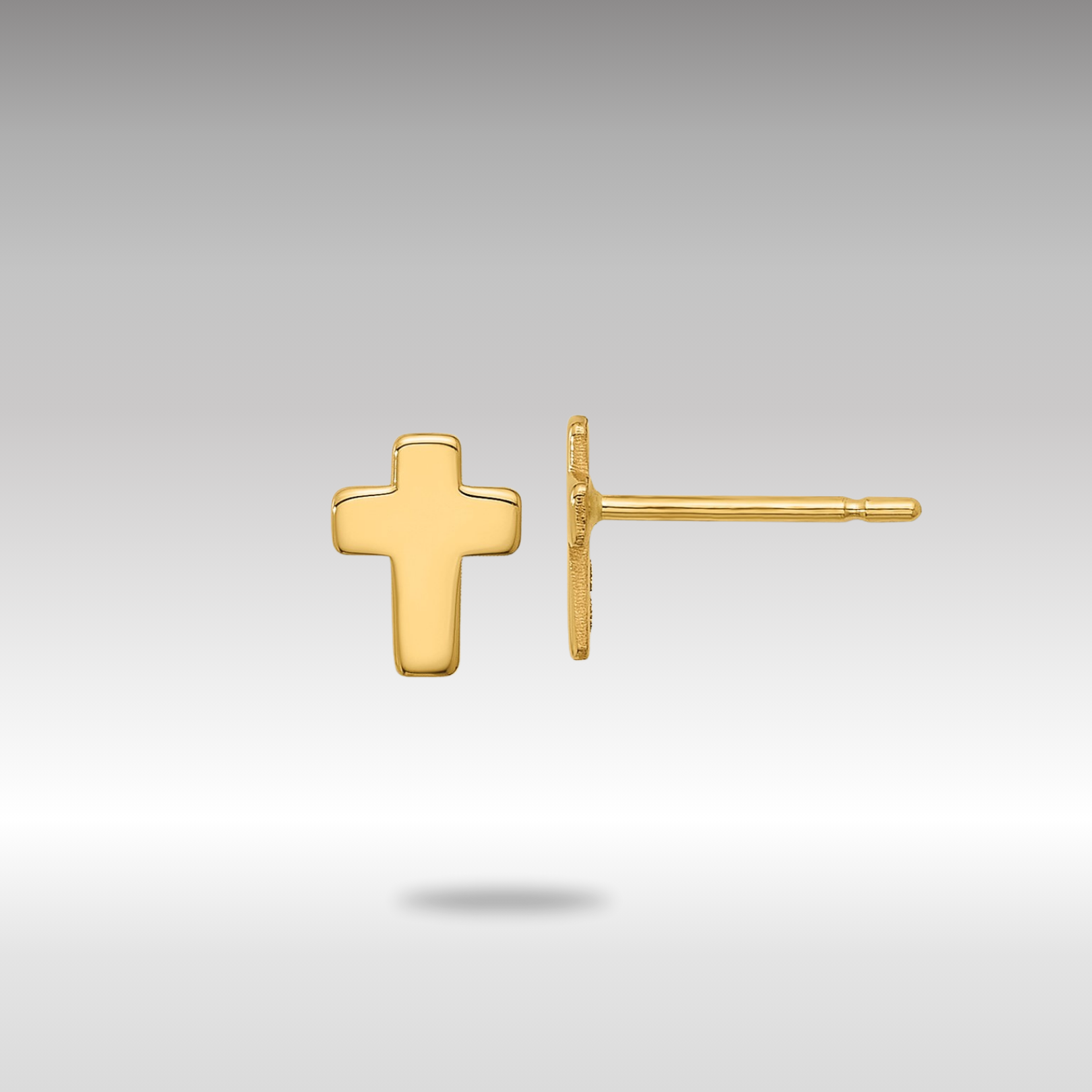 Gold Polished Cross Post Earrings - Model TE664 - Charlie & Co. Jewelry