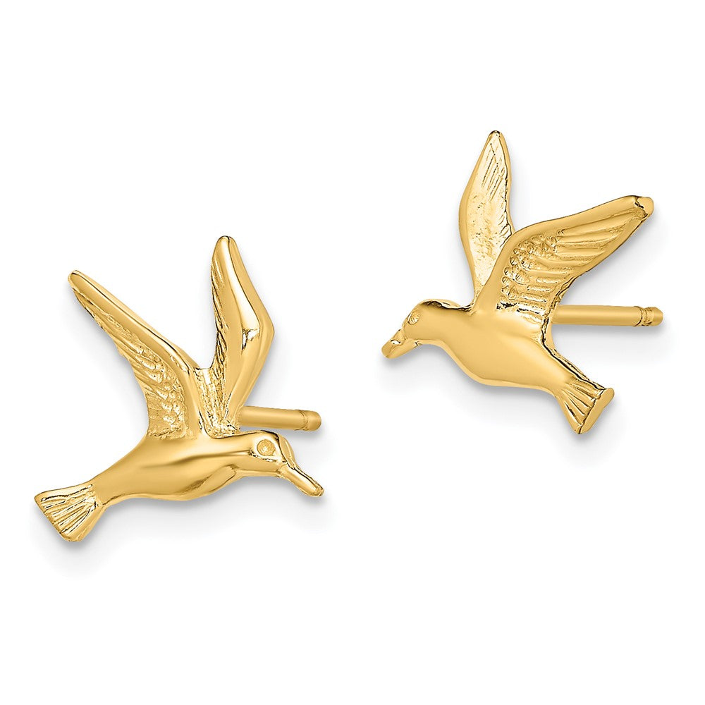 Gold Polished Seagull Post Earrings - Model TE791 - Charlie & Co. Jewelry