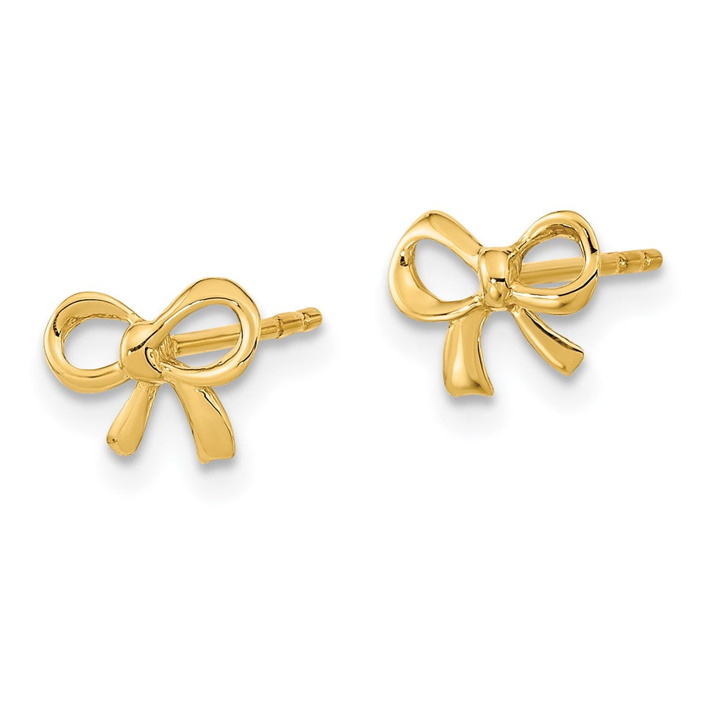Gold Polished Bow Post Earrings - Model TF1271 - Charlie & Co. Jewelry