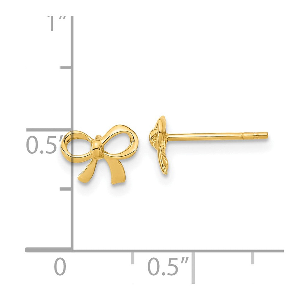 Gold Polished Bow Post Earrings - Model TF1271 - Charlie & Co. Jewelry