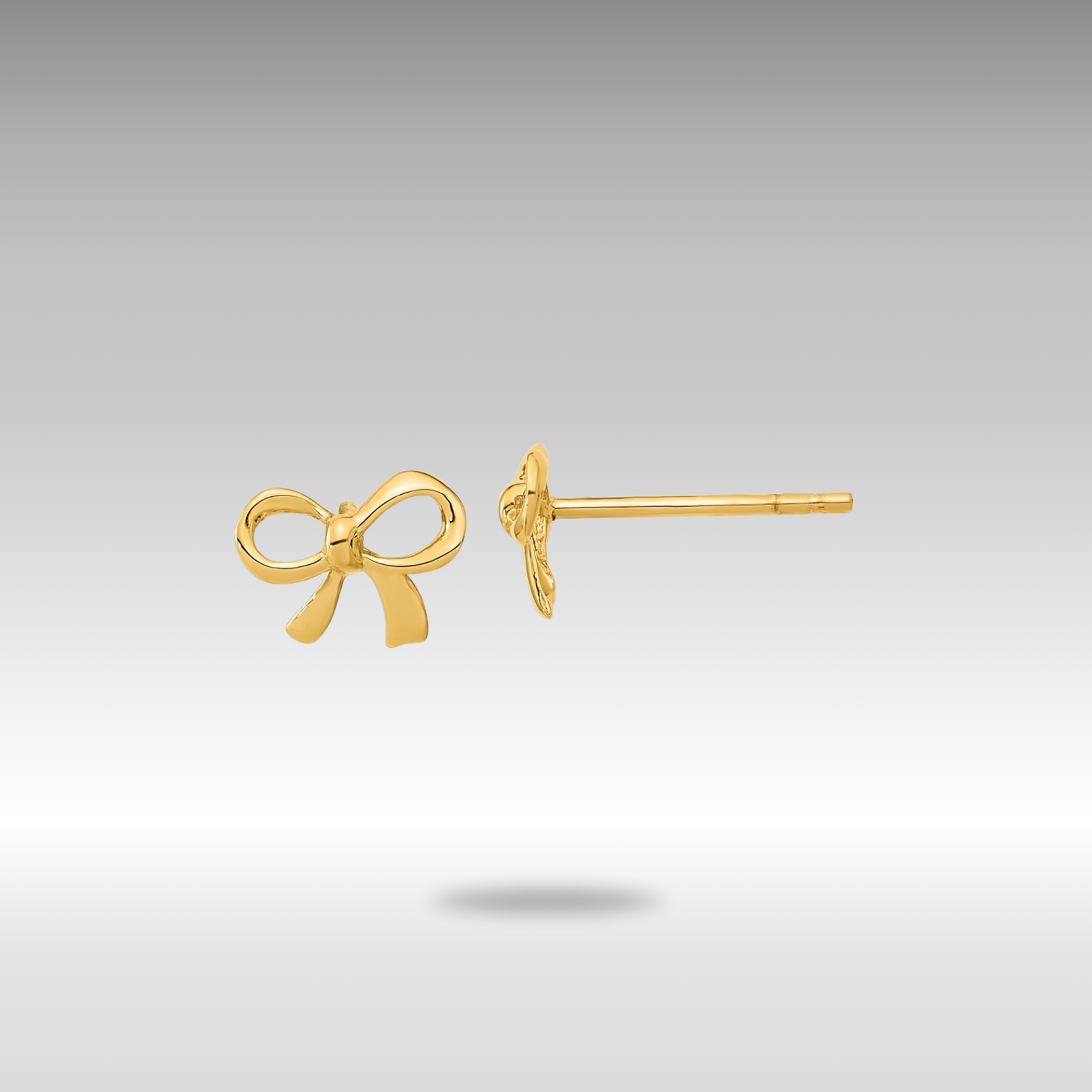 Gold Polished Bow Post Earrings - Model TF1271 - Charlie & Co. Jewelry