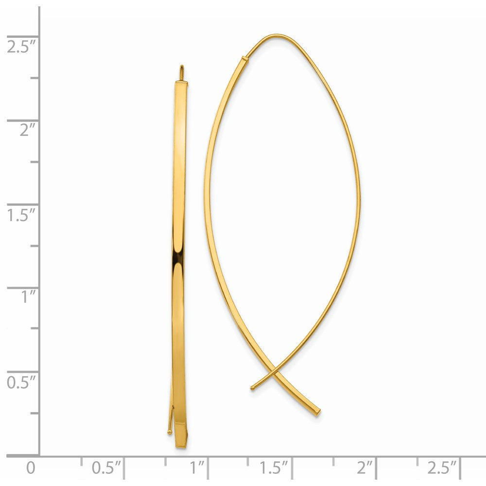 Gold 1.75mm Square Tube Wire Threader Earrings Model-TF1324 - Charlie & Co. Jewelry